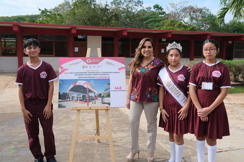 Anuncia Mara Lezama construcción de domo en Secundaria Técnica 10 “Francisco Zarco” en Leona Vicario