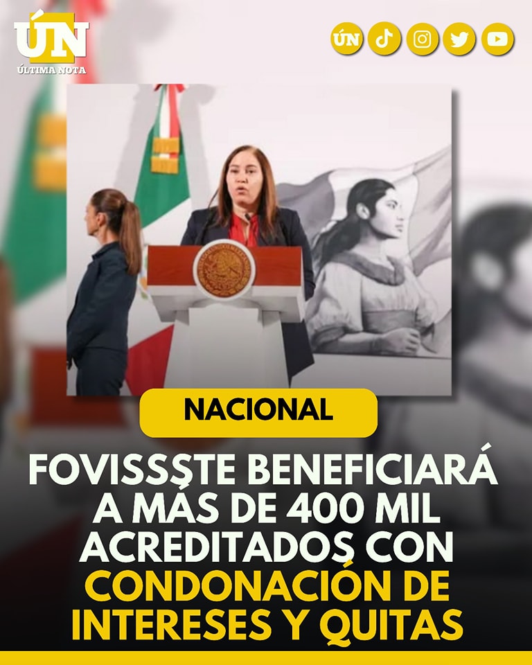 Fovissste apoyará a más de 400 mil acreditados: liquidación de créditos e intereses condonados
