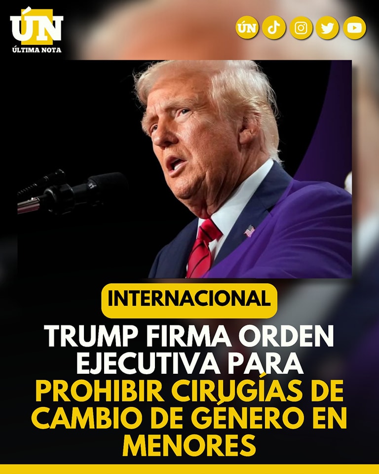 Trump firma orden ejecutiva para prohibir cirugías de cambio de género en menores