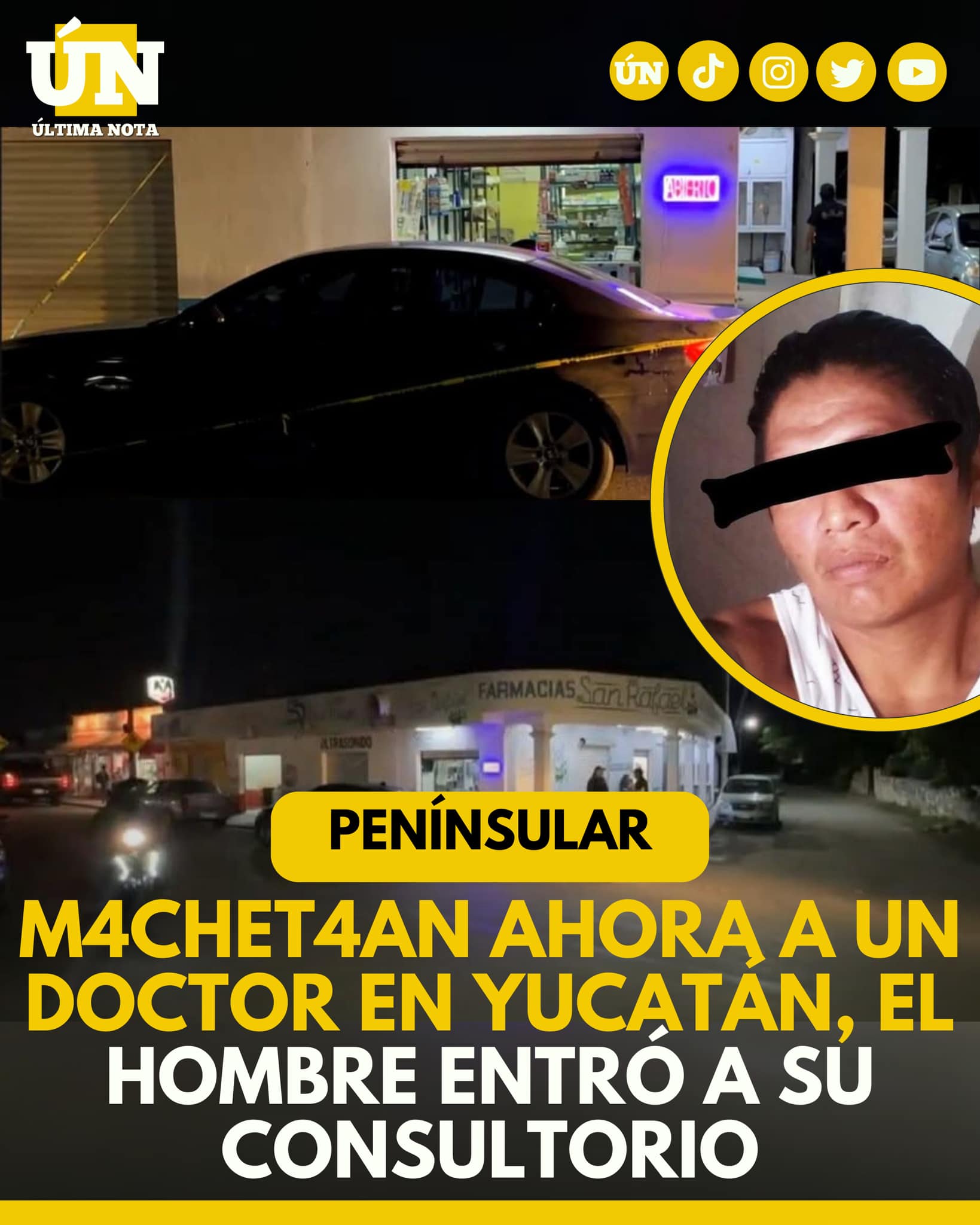 Ataque con machete en Ucu, Yucatán: un doctor es agredido dentro su consultorio