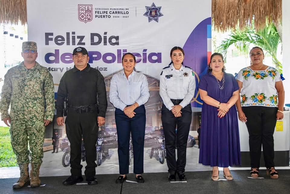 Mary Hernández reconoce heroico servicio de policías municipales de Felipe Carrillo Puerto