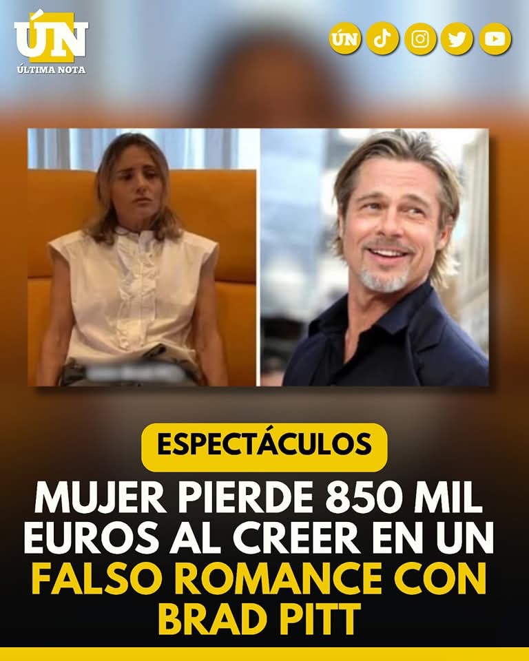 Mujer pierde 850 mil euros al creer en un falso romance con Brad Pitt