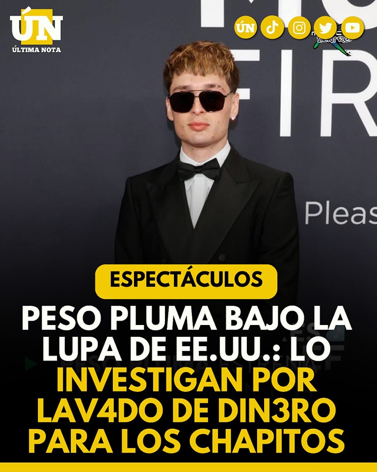 Peso Pluma bajo la lupa de EE.UU.: lo investigan por lav4do de din3ro para Los Chapitos