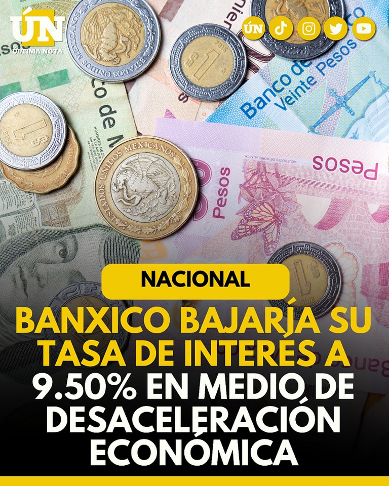Banxico bajaría su tasa de interés a 9.50% en medio de desaceleración económica
