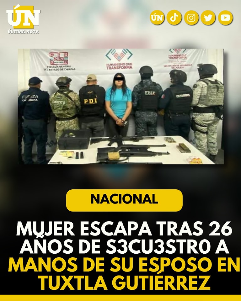 Mujer escapa tras 26 años de s3cu3str0 a manos de su esposo en Tuxtla Gutiérrez