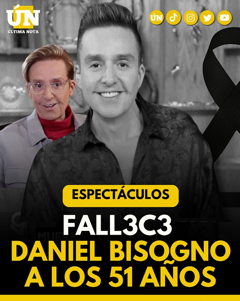 Fallece Daniel Bisogno a los 51 años, conductor de Ventaneando