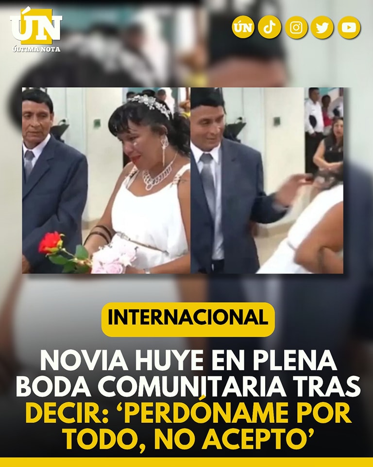 Novia huye en plena boda comunitaria tras decir: ‘Perdóname por todo, no acepto’