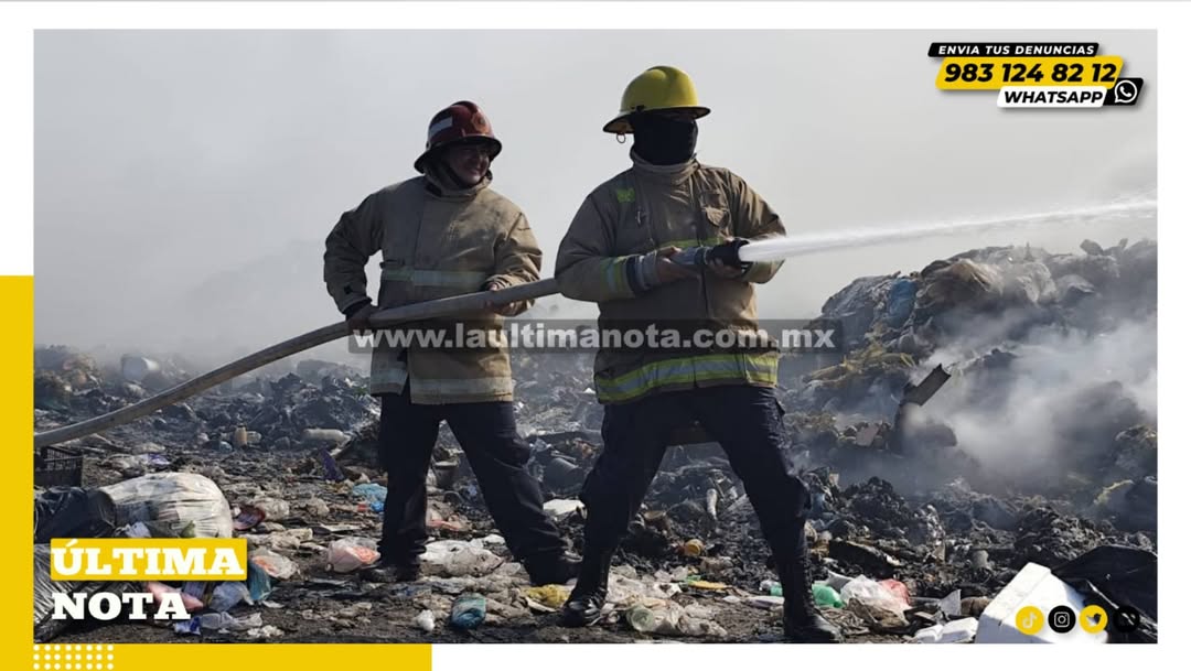 Bomberos de F.C.P. combaten incendio en el basurero municipal