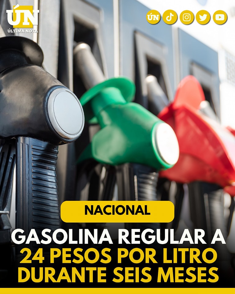 #Entérate‼️Gasolina regular a 24 pesos por litro durante seis meses