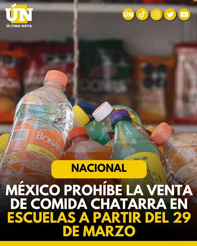 México prohíbe la venta de comida chatarra en escuelas a partir del 29 de marzo