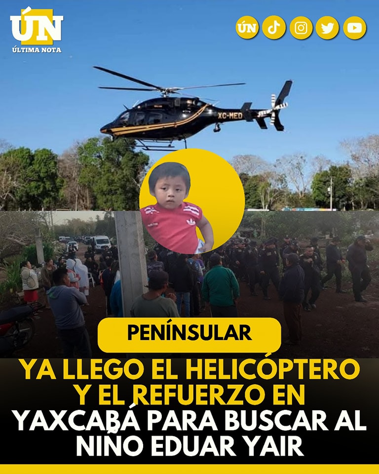 Yucatán despliega helicóptero y pelotón de policías para buscar a niño desaparecido en Yaxcabá
