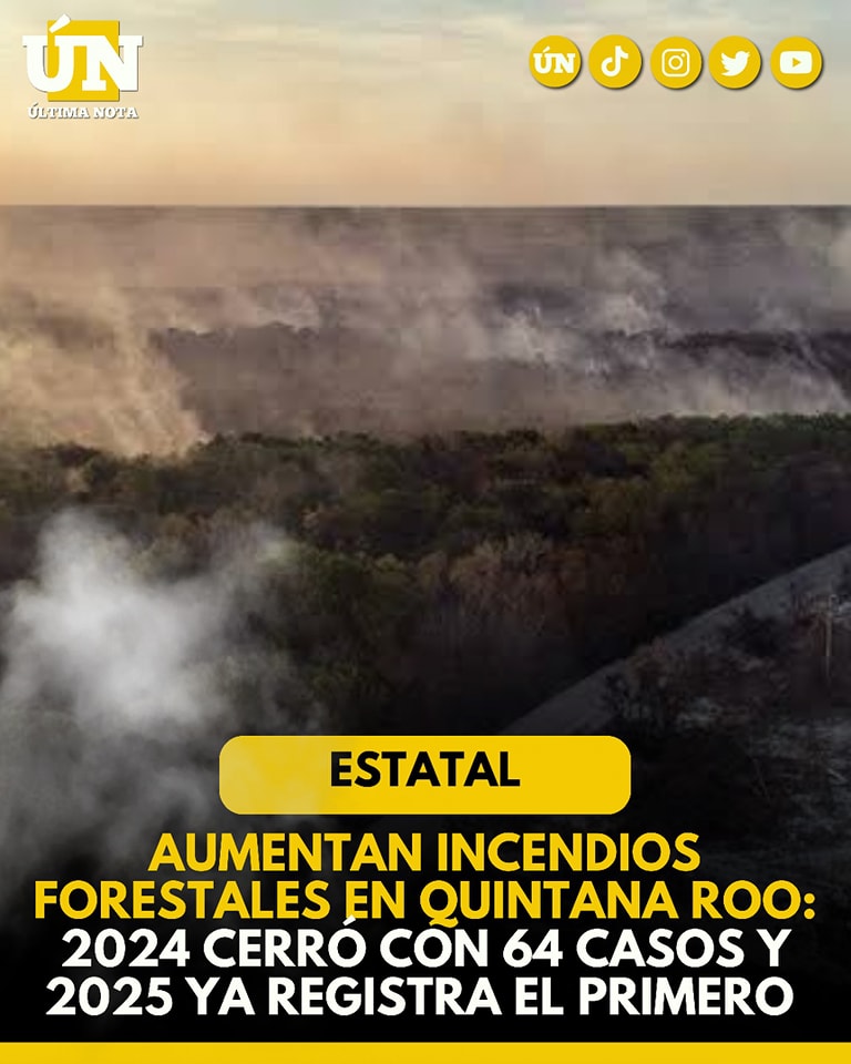 Aumentan incendios forestales en Quintana Roo: 2024 cerró con 64 casos y 2025 ya registra el primero