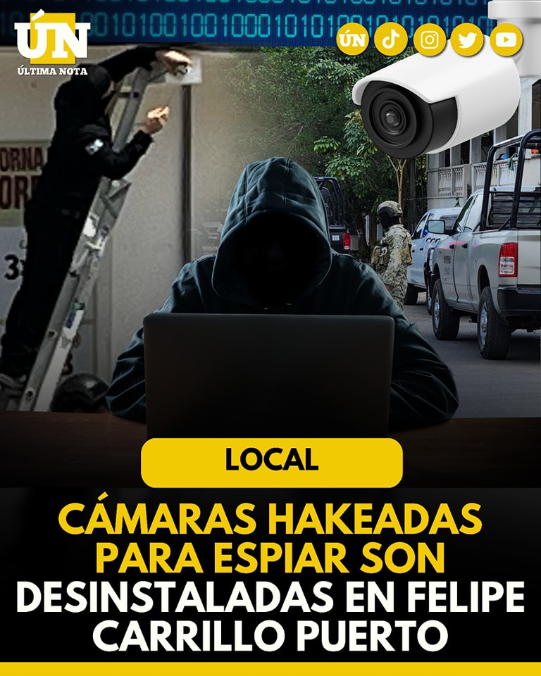 Autoridades desmantelan cámaras de seguridad presuntamente intervenidas por la delincu3ncia en Felipe Carrillo Puerto