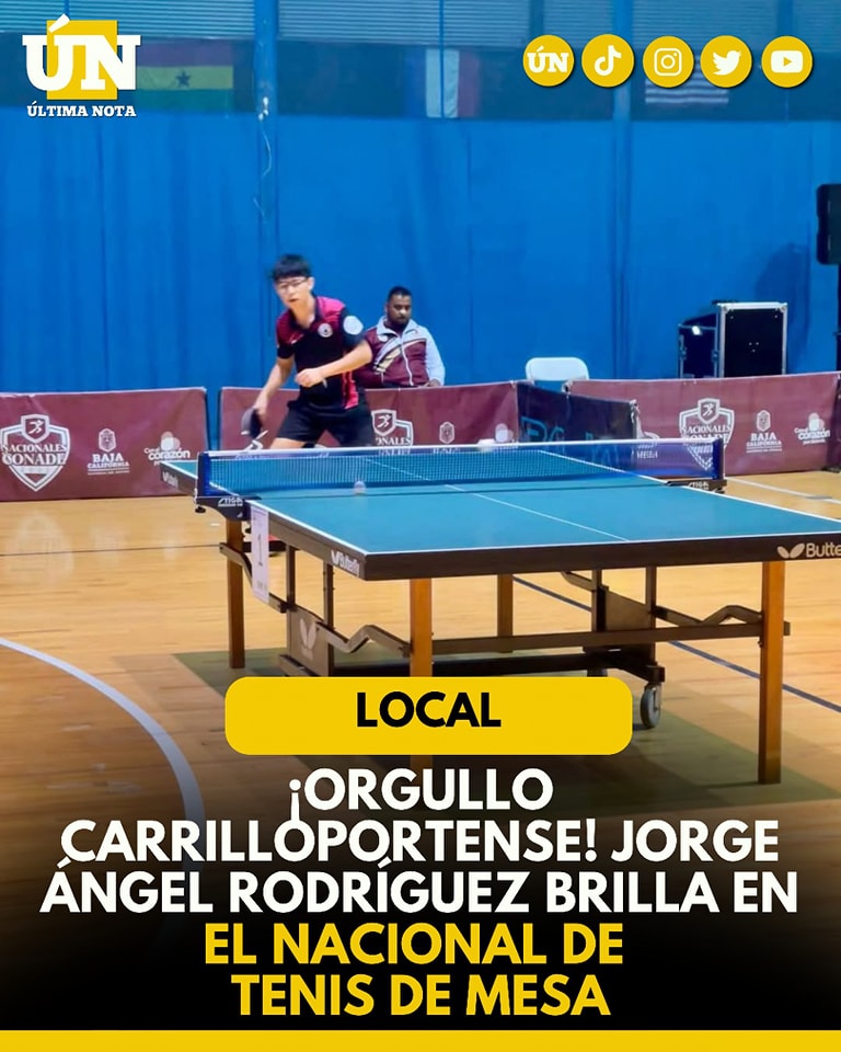 ¡Orgullo carrilloportense! Jorge Ángel Rodríguez brilla en el Nacional de Tenis de Mesa