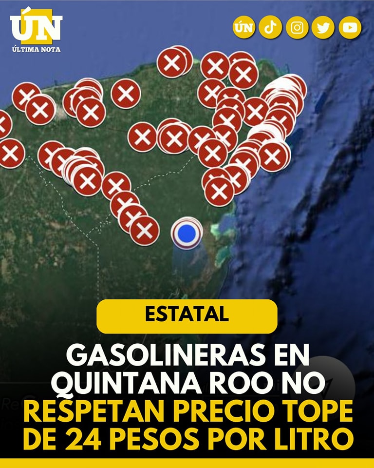 Gasolineras en Quintana Roo no respetan precio tope de 24 pesos por litro
