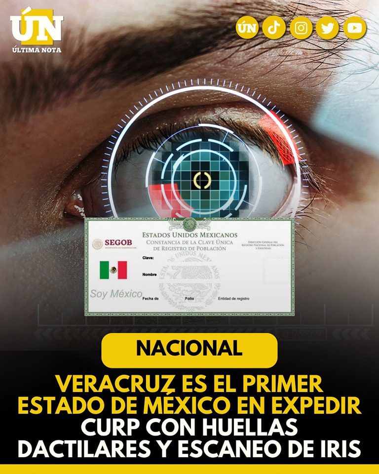 Veracruz se convierte en el primer estado del país en expedir CURP biométrica