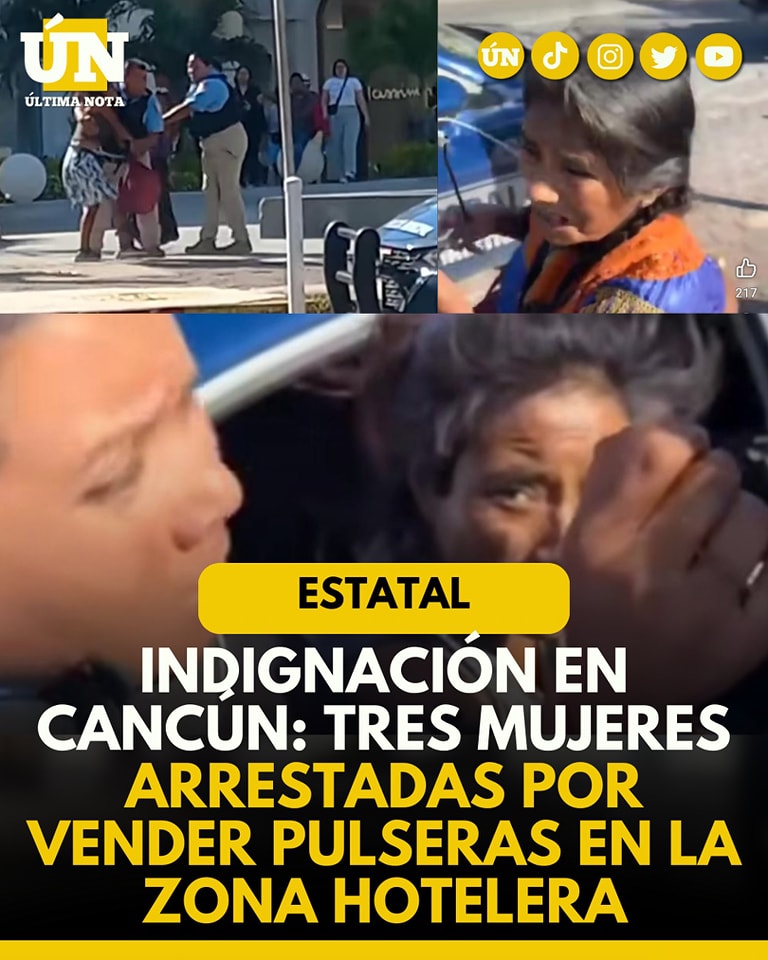 Indignación en Cancún: Tres Mujeres Arr3stadas por Vender Pulseras en la Zona Hotelera