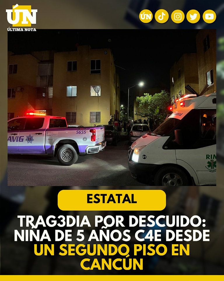 Trag3dia por descuido: niña de 5 años c4e desde un segundo piso en Cancún