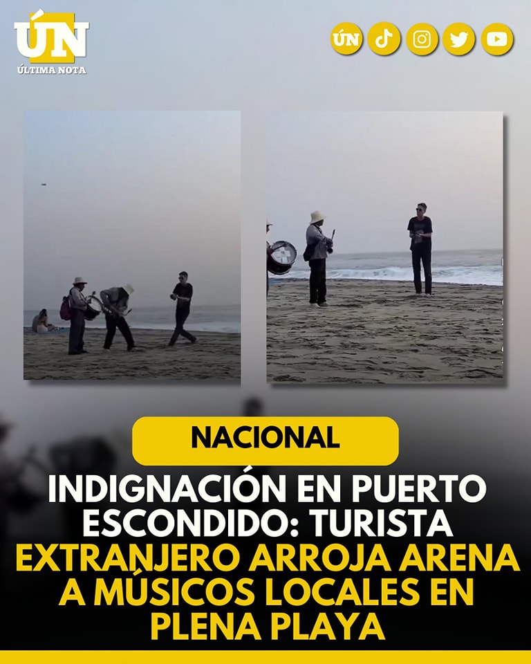 Indignación en Puerto Escondido: Turista extranjero arroja arena a músicos locales en plena playa