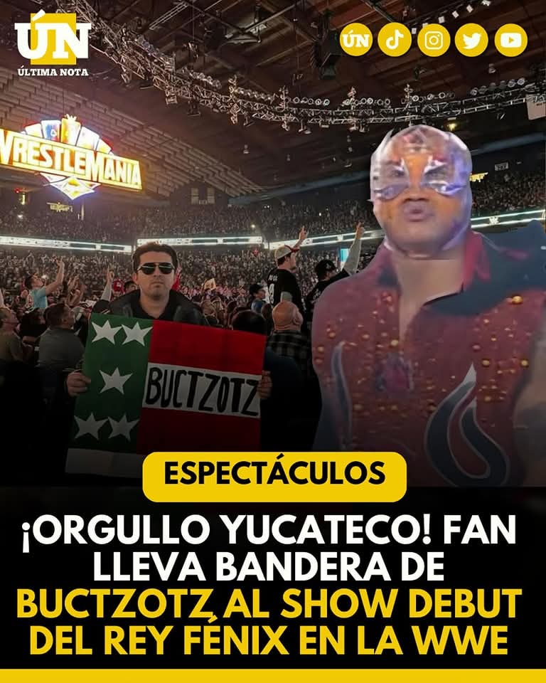 ¡Orgullo yucateco! Fan lleva bandera de Buctzotz al show debut del Rey Fénix en la WWE