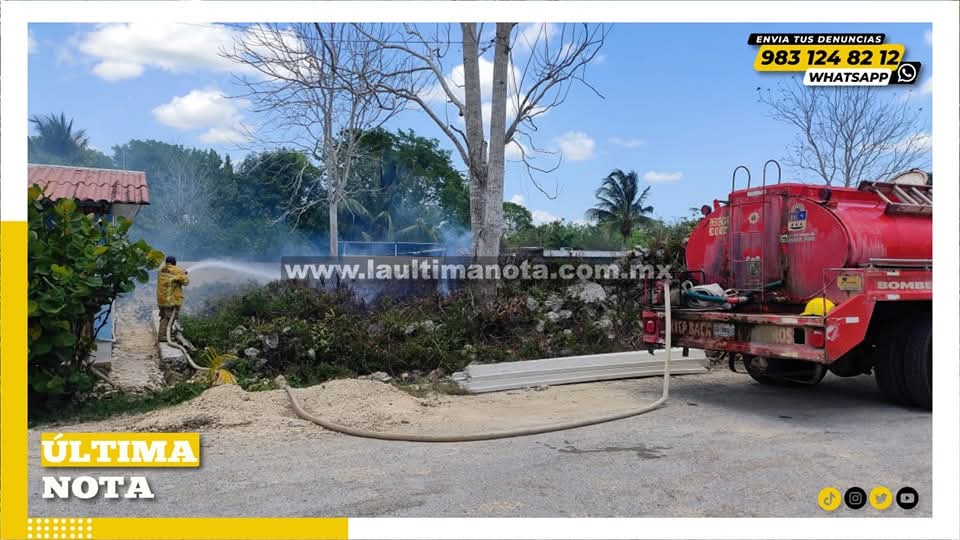 Movilizan a bomberos quem4 de maleza