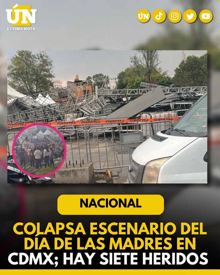 Colapsa escenario del Día de las Madres en CDMX ; hay siete heridos