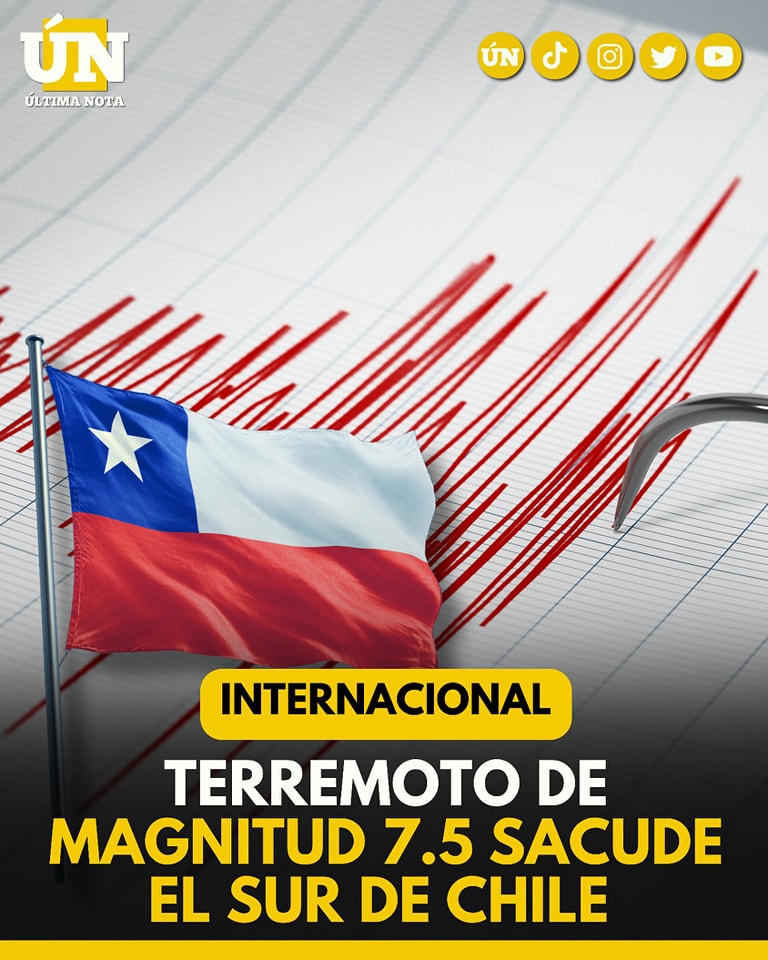 Terremoto de magnitud 7.5 sacude el sur de Chile