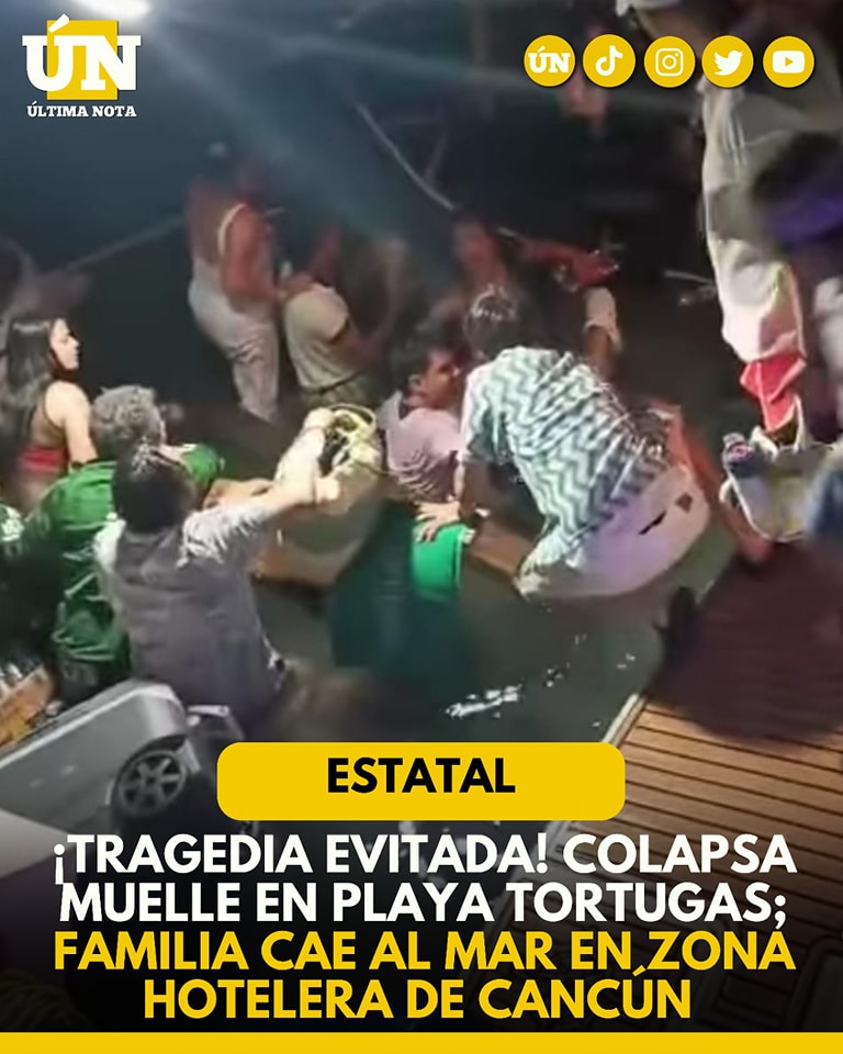 Col4psa muelle en la laguna Nichupté; turistas viven momento de pánico en Cancún