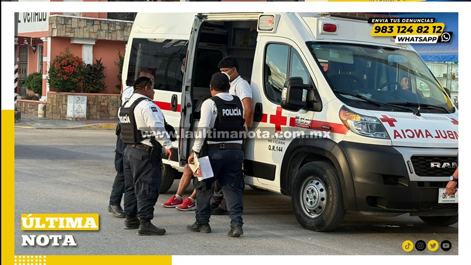 Taxista intenta ganarle el paso a motociclista y provoca accidente en Felipe Carrillo Puerto