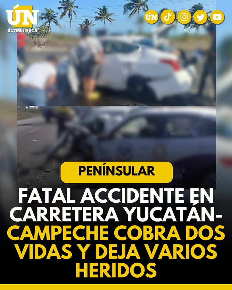 Fatal accidente en carretera Yucatán-Campeche cobra dos v1d4s y deja varios h3rid0s