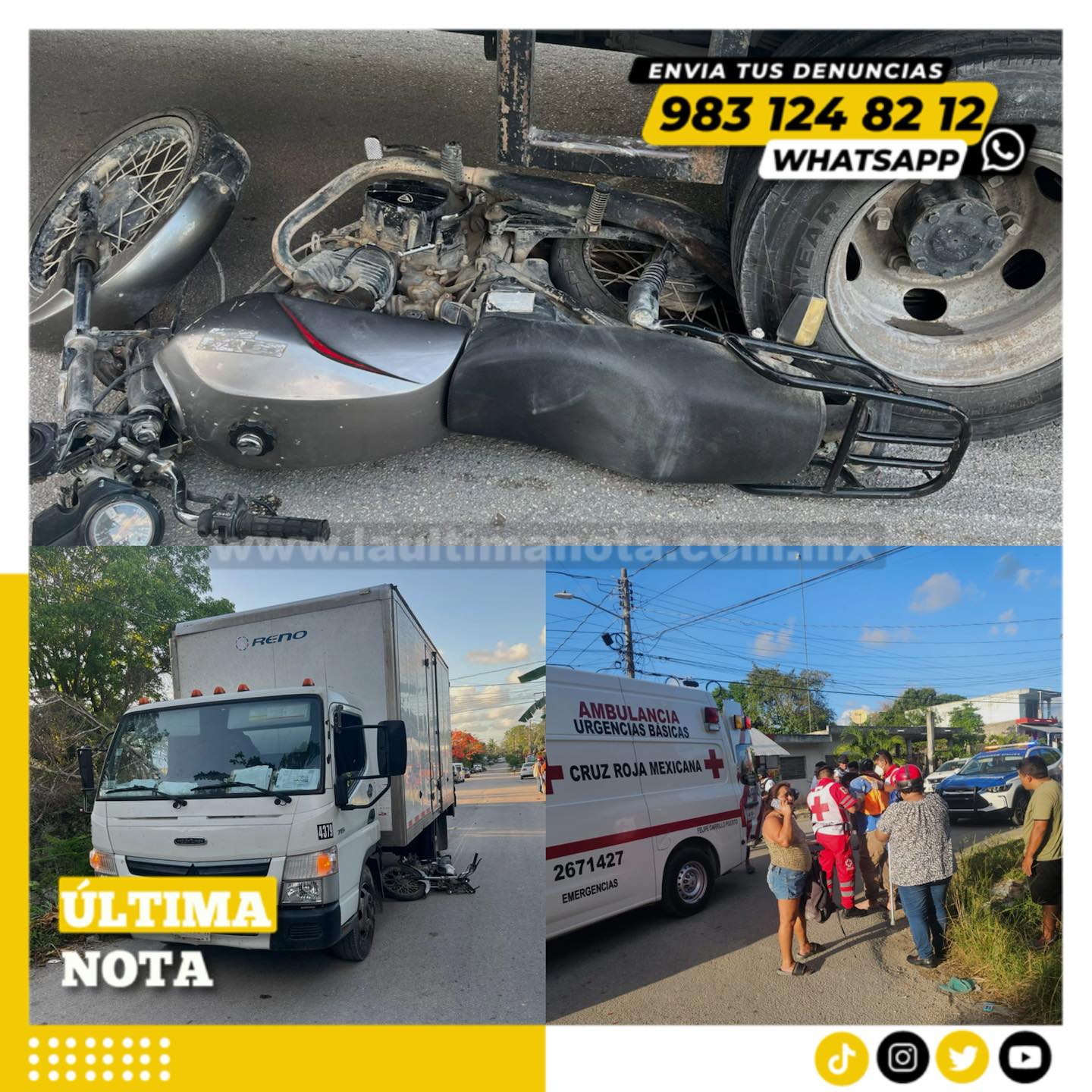 Motociclista se salva de milagro tras impactarse contra un tortón que omitió su alto