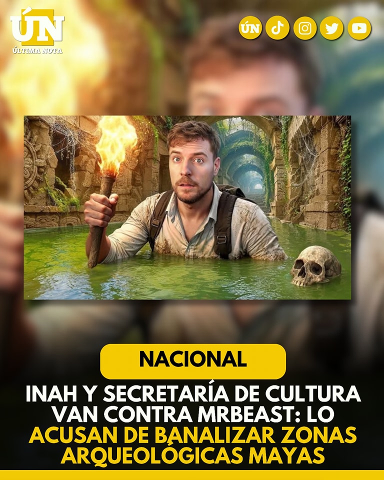 INAH y Secretaría de Cultura van contra MrBeast: lo acusan de banalizar zonas arqueológicas mayas