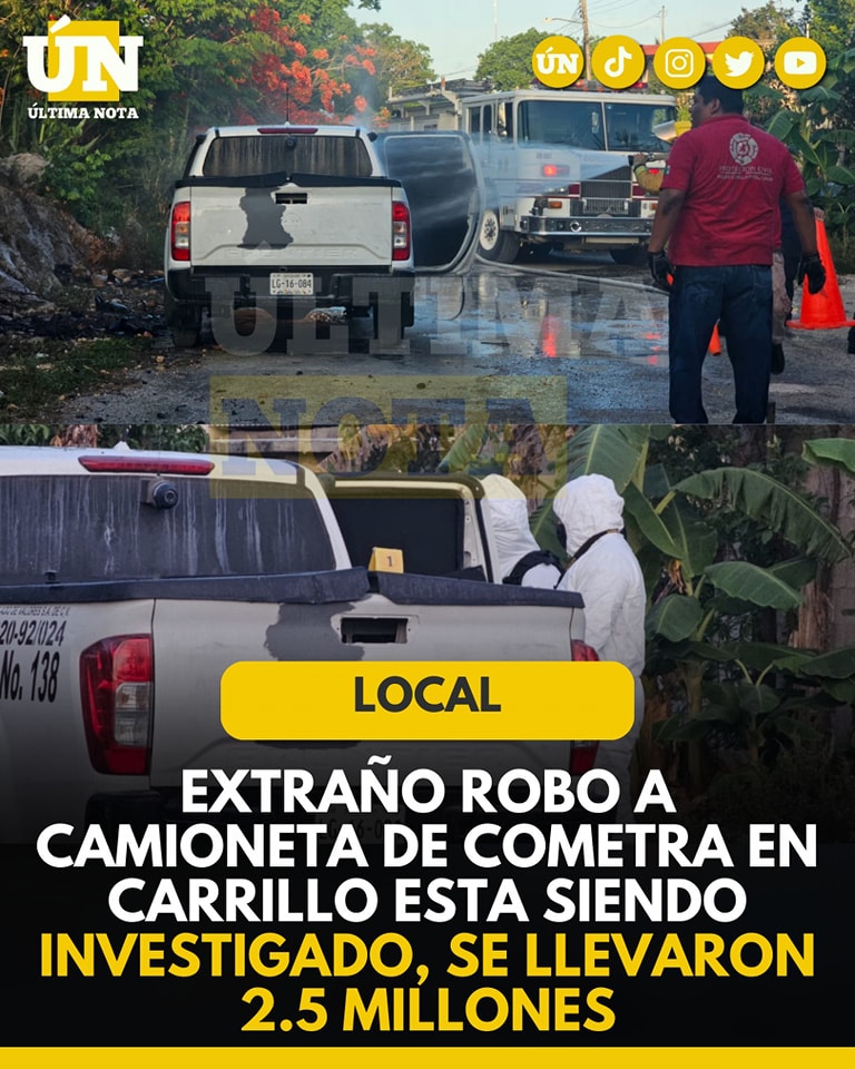 Investigan extraño robo de 2.5 millones de pesos a vehículo de valores de COMETRA en Felipe Carrillo Puerto