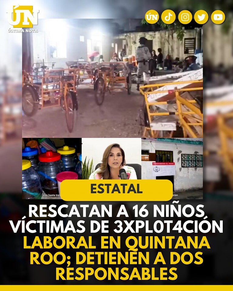 Rescatan a 16 niños víctimas de 3xpl0tación laboral en Quintana Roo; detienen a dos responsables