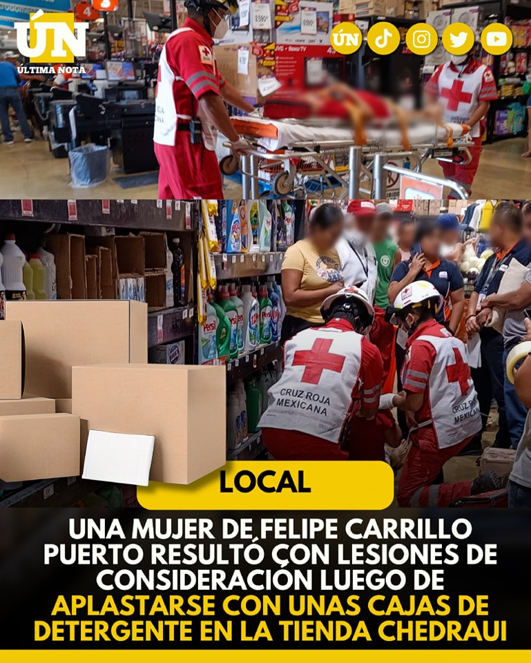 Le caen cajas cargadas de detergente a mujer en Chedraui