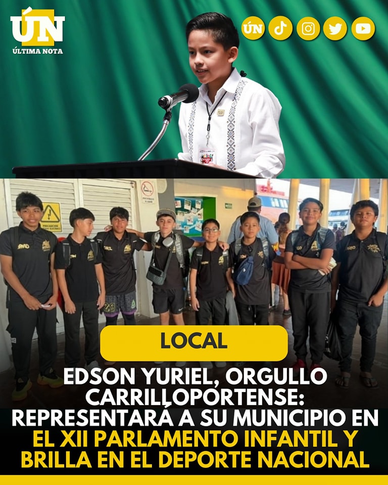 Edson Yuriel, orgullo carrilloportense: representará a su municipio en el XII Parlamento Infantil y brilla en el deporte nacional