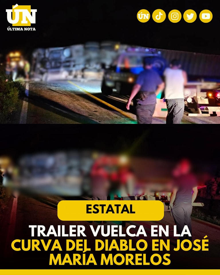 V0lc4dur4 de tráiler en tramo peligroso de José María Morelos
