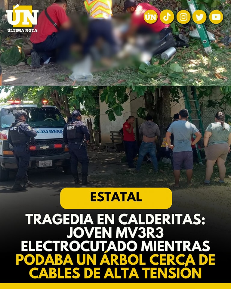 Tragedia en Calderitas: joven mv3r3 el3ctr0cut4do mientras podaba un árbol cerca de cables de alt4 tensión