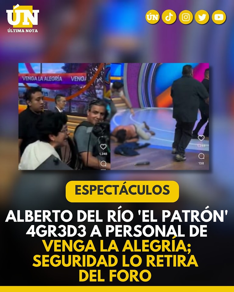 Alberto del Río ‘El Patrón’ 4gr3d3 a personal de Venga La Alegría; seguridad lo retira del foro