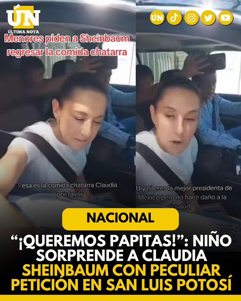 “¡Queremos papitas!”: niño sorprende a Claudia Sheinbaum con peculiar petición en San Luis Potosí