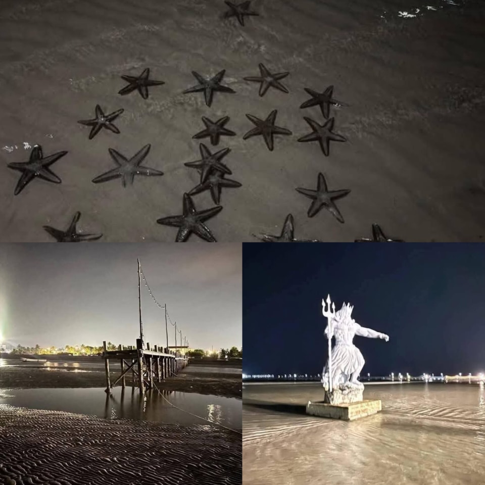 Se aleja el mar de Progreso, así se ven las imágenes.