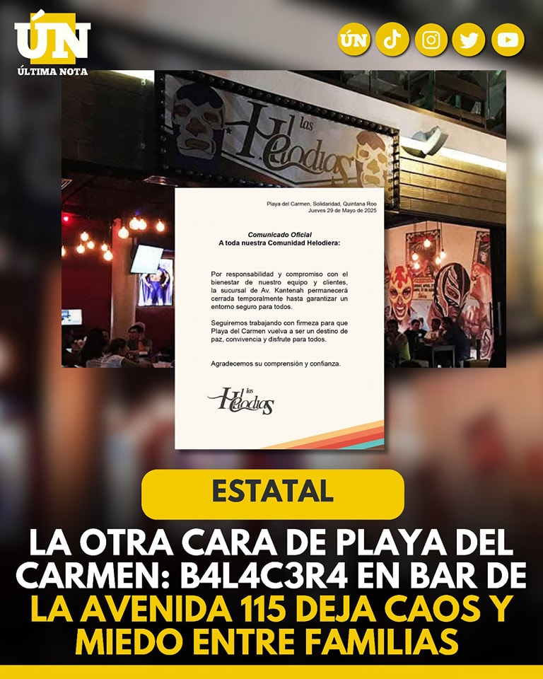 La otra cara de Playa del Carmen: b4l4c3r4 en bar de la avenida 115, deja caos y miedo entre familias