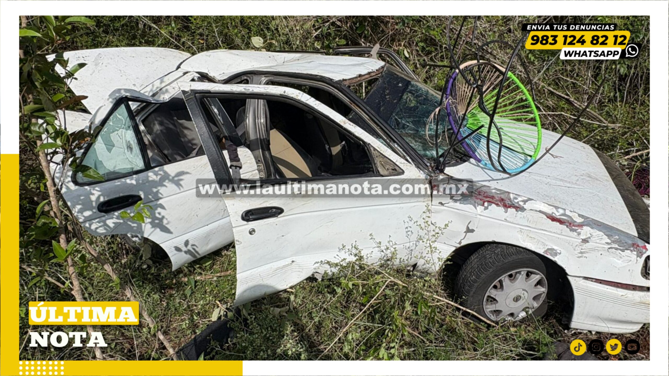 Se registran dos accidentes en la salida hacia Valladolid, en Felipe Carrillo Puerto #Policiaca