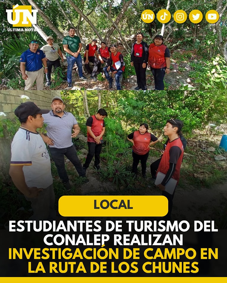 Estudiantes de Turismo del Conalep realizan investigación de campo en la Ruta de los Chunes