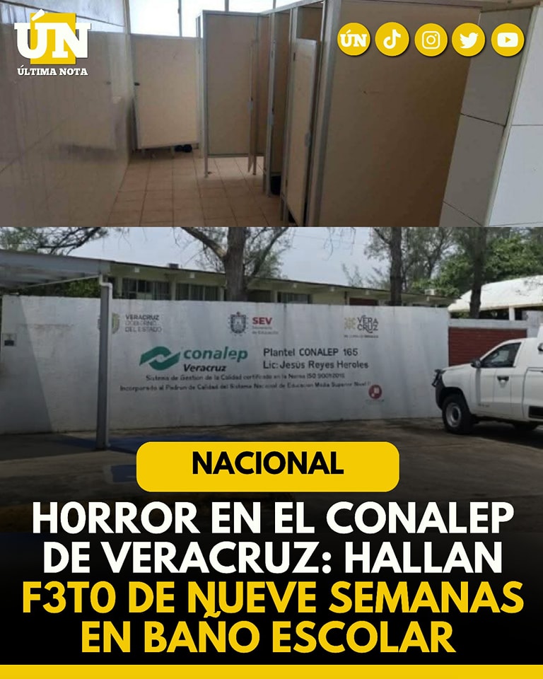 Horror en el Conalep de Veracruz: hallan f3t0 de nueve semanas en baño escolar