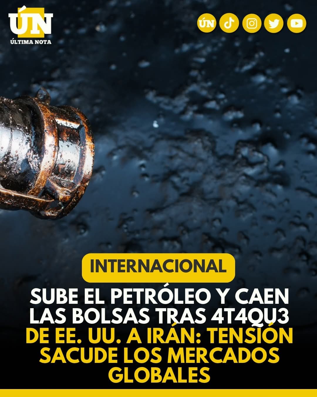 Sube el petróleo y caen las bolsas tras at4qu3 de EE. UU. a Irán: tensión sacude los mercados globales.