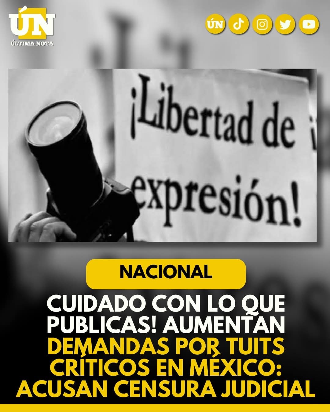 ¡Cuidado con lo que publicas! Aumentan demandas por tuits críticos en México: acusan censura judicial.