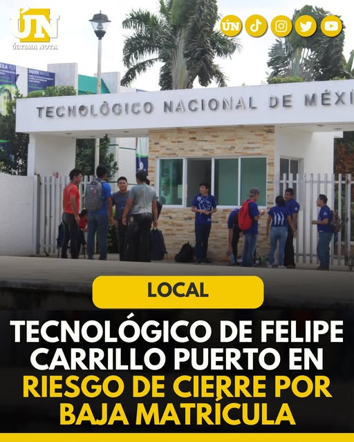Tecnológico de Felipe Carrillo Puerto en riesgo de cierre por baja matrícula