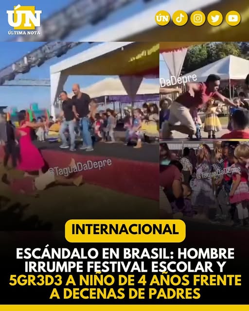 Escándalo en Brasil: Hombre irrumpe festival escolar y 4gr3d3 a niño de 4 años frente a decenas de padres