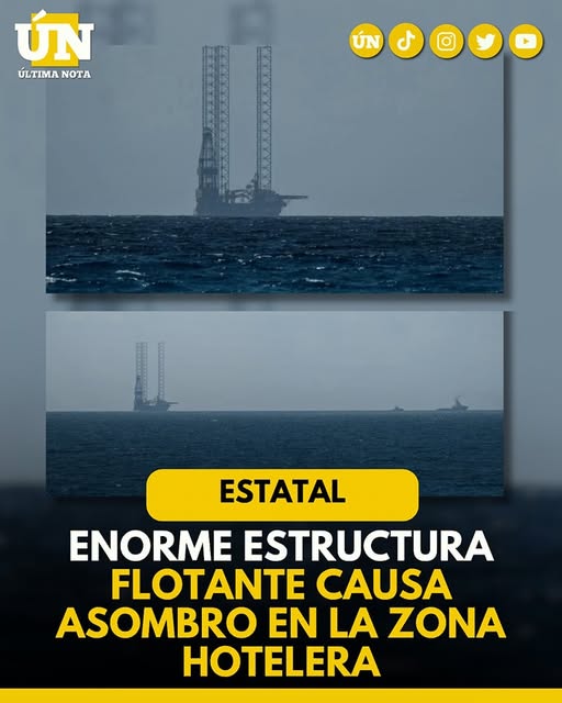Enorme estructura flotante causa asombro en la Zona Hotelera
